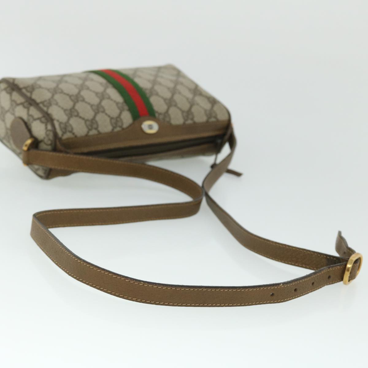 GUCCI GG Canvas Web Sherry Line Shoulder Bag Beige Red 89 02 018 yk8428