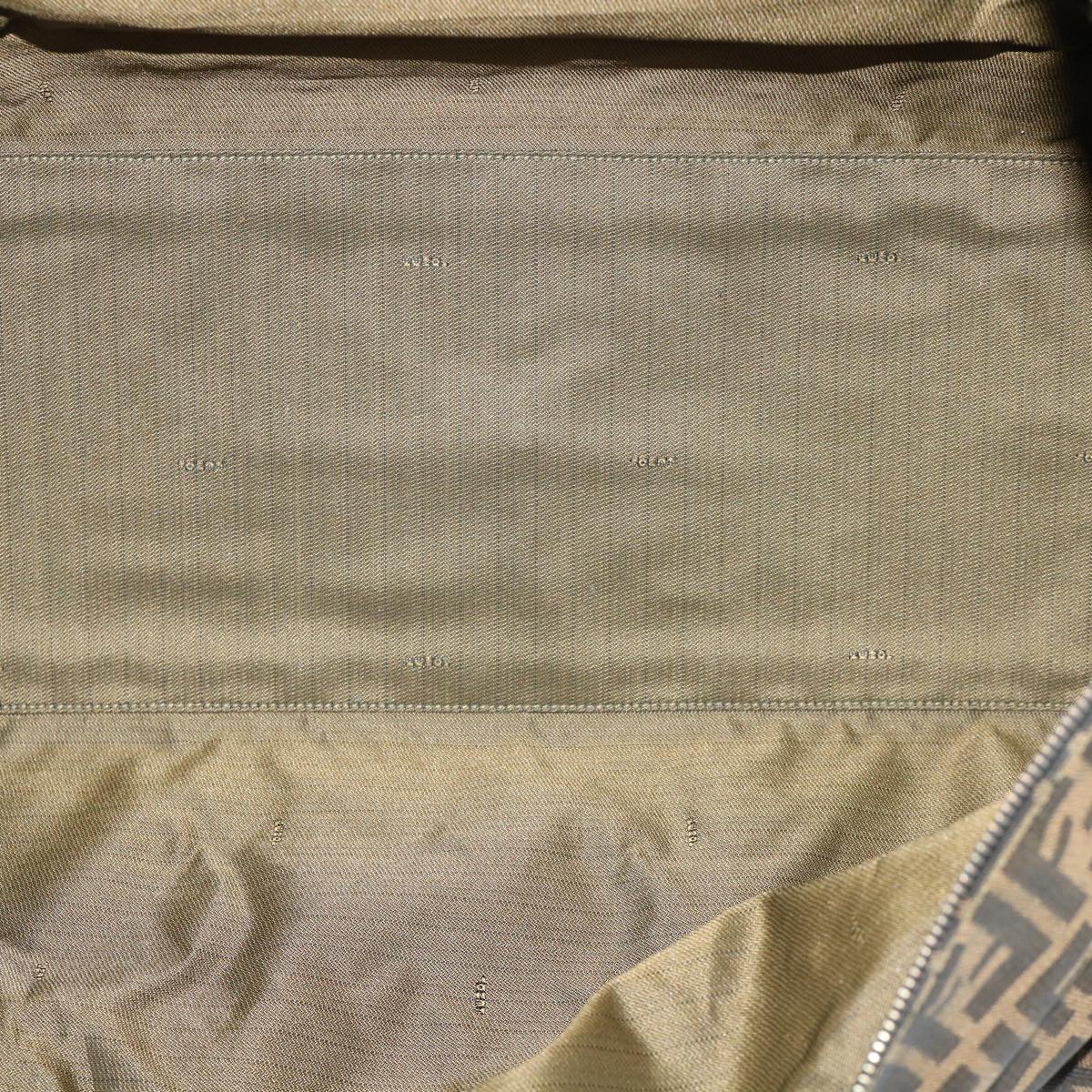 FENDI Zucca Canvas Boston Bag Brown Black yk8493
