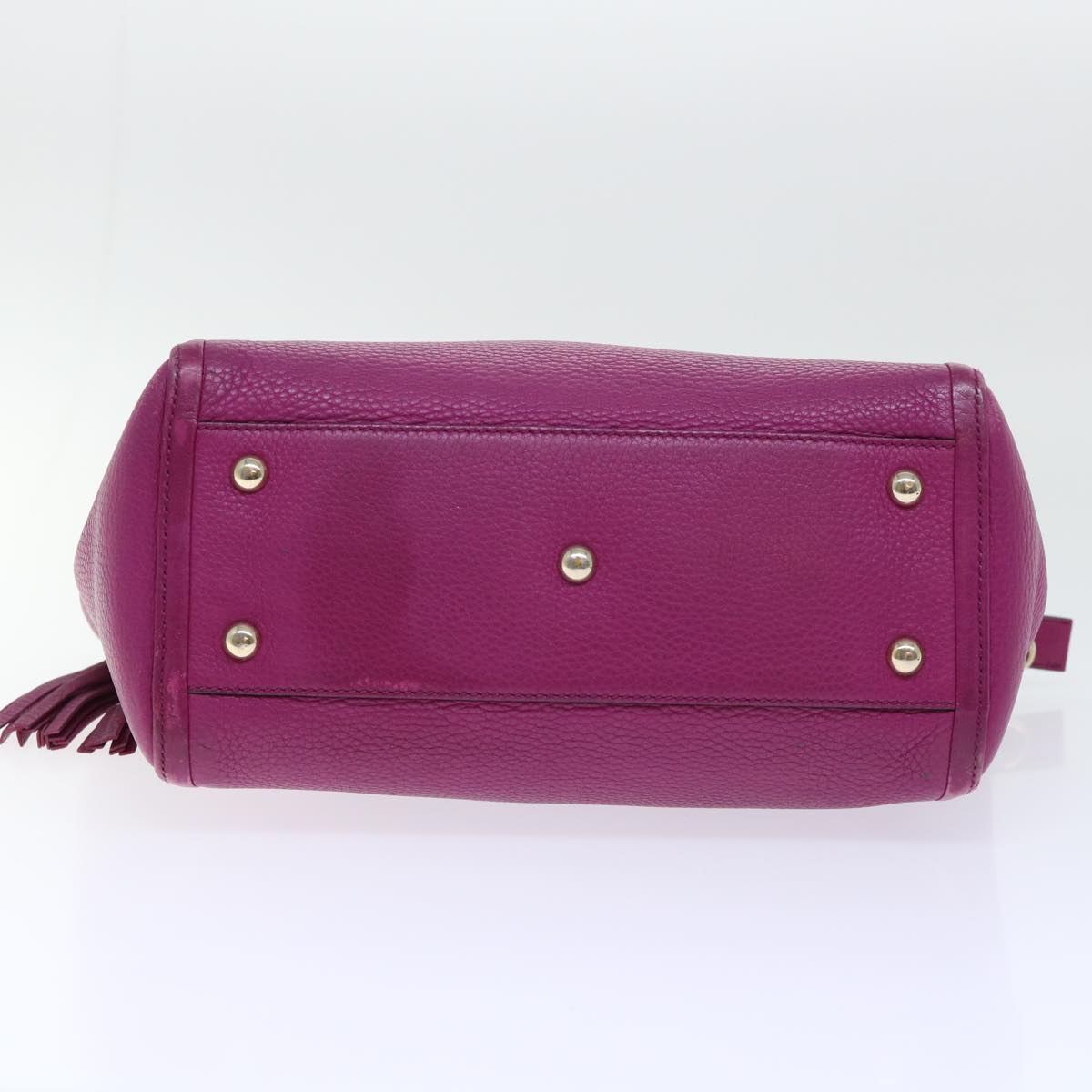 GUCCI Soho Hand Bag Leather 2way Purple 369176 yk8543