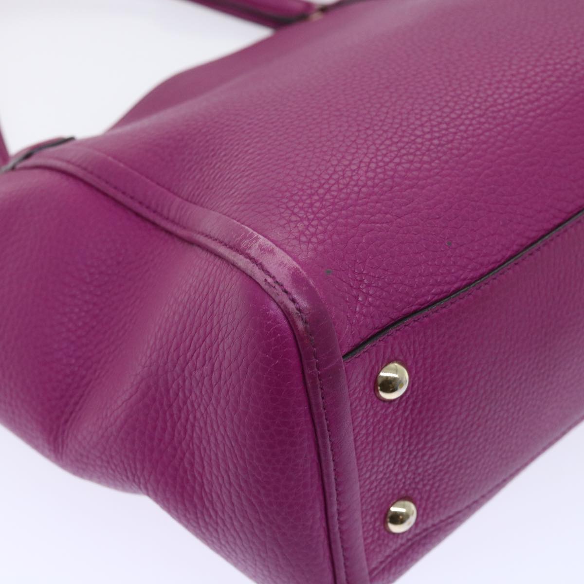 GUCCI Soho Hand Bag Leather 2way Purple 369176 yk8543