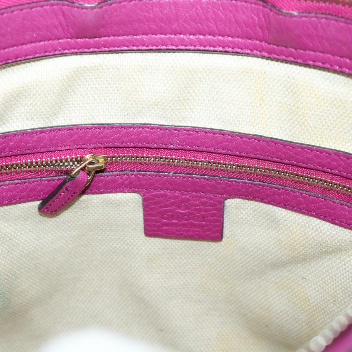 GUCCI Soho Hand Bag Leather 2way Purple 369176 yk8543