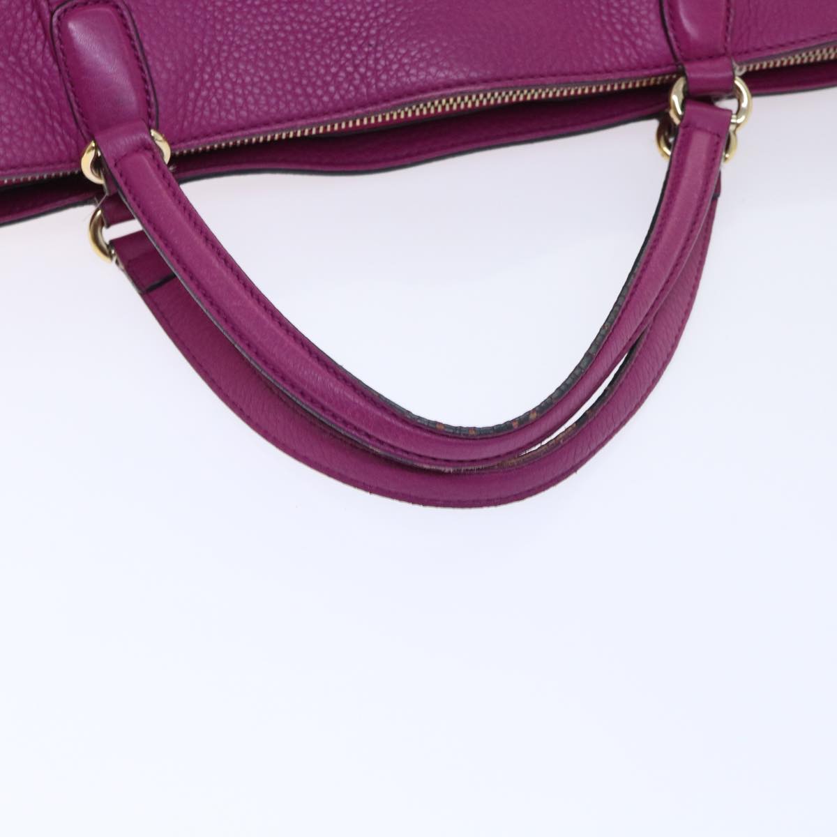 GUCCI Soho Hand Bag Leather 2way Purple 369176 yk8543