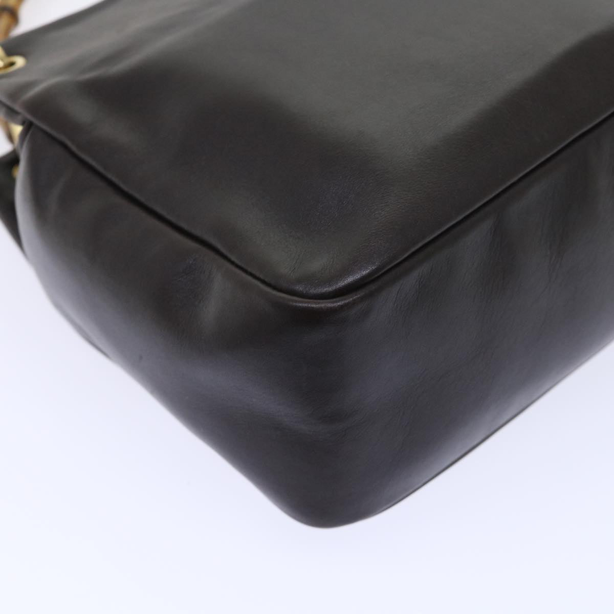 GUCCI Bamboo Hand Bag Leather Brown 000.0166.0580 yk8566