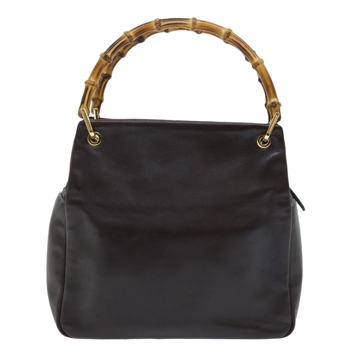 GUCCI Bamboo Hand Bag Leather Brown 000.0166.0580 yk8566