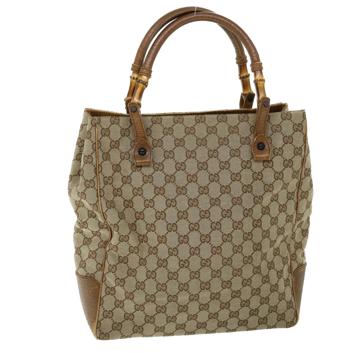 GUCCI GG Canvas Bamboo Hand Bag Beige 112530 yk8569