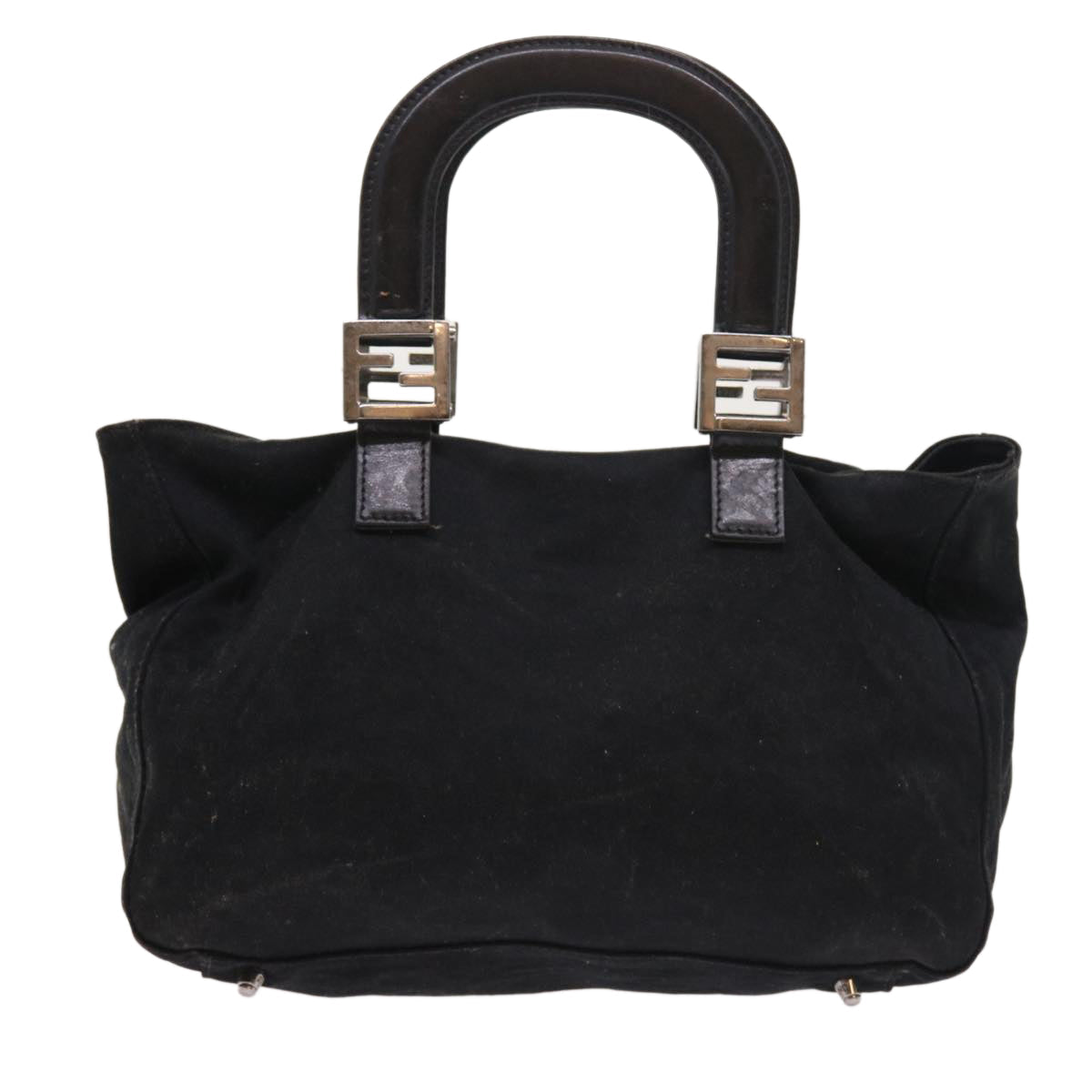 FENDI Hand Bag Nylon Black yk8577