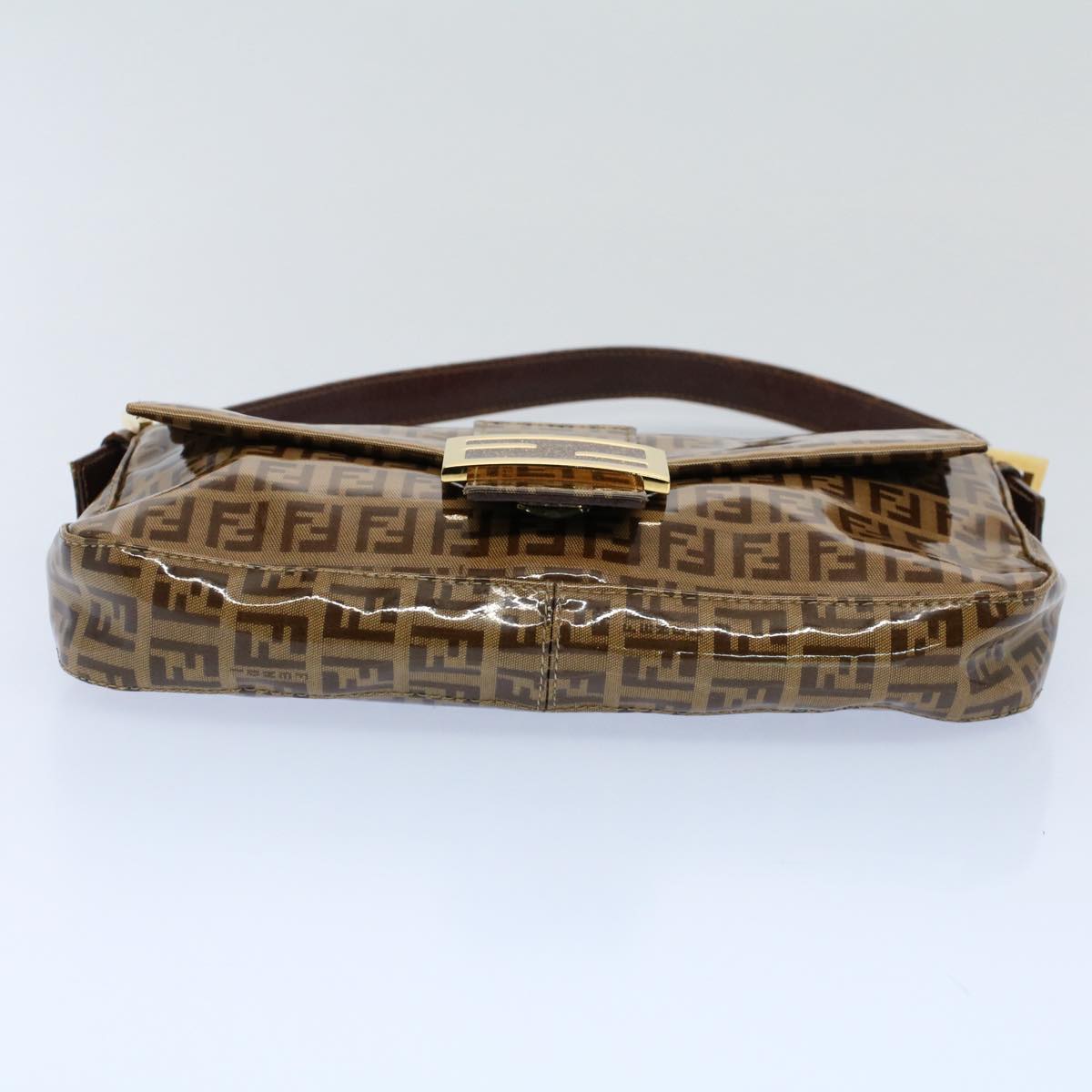 FENDI Zucchino Canvas Mamma Baguette Shoulder Bag Enamel Beige yk8584