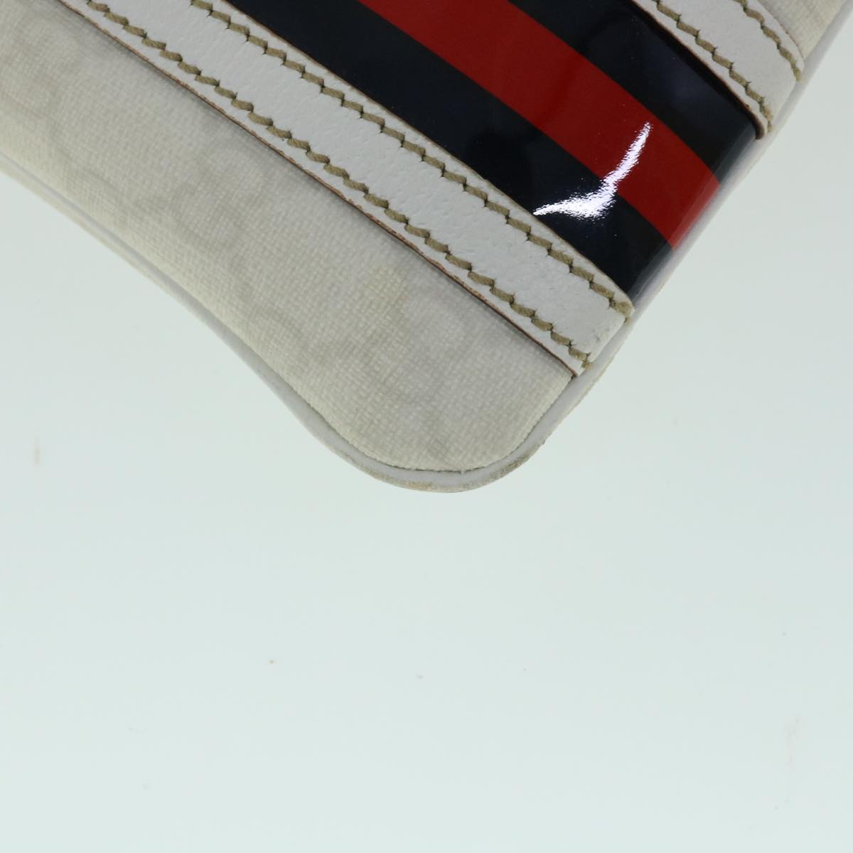 GUCCI GG Canvas Sherry Line Shoulder Bag White Red Navy 152608 yk8621