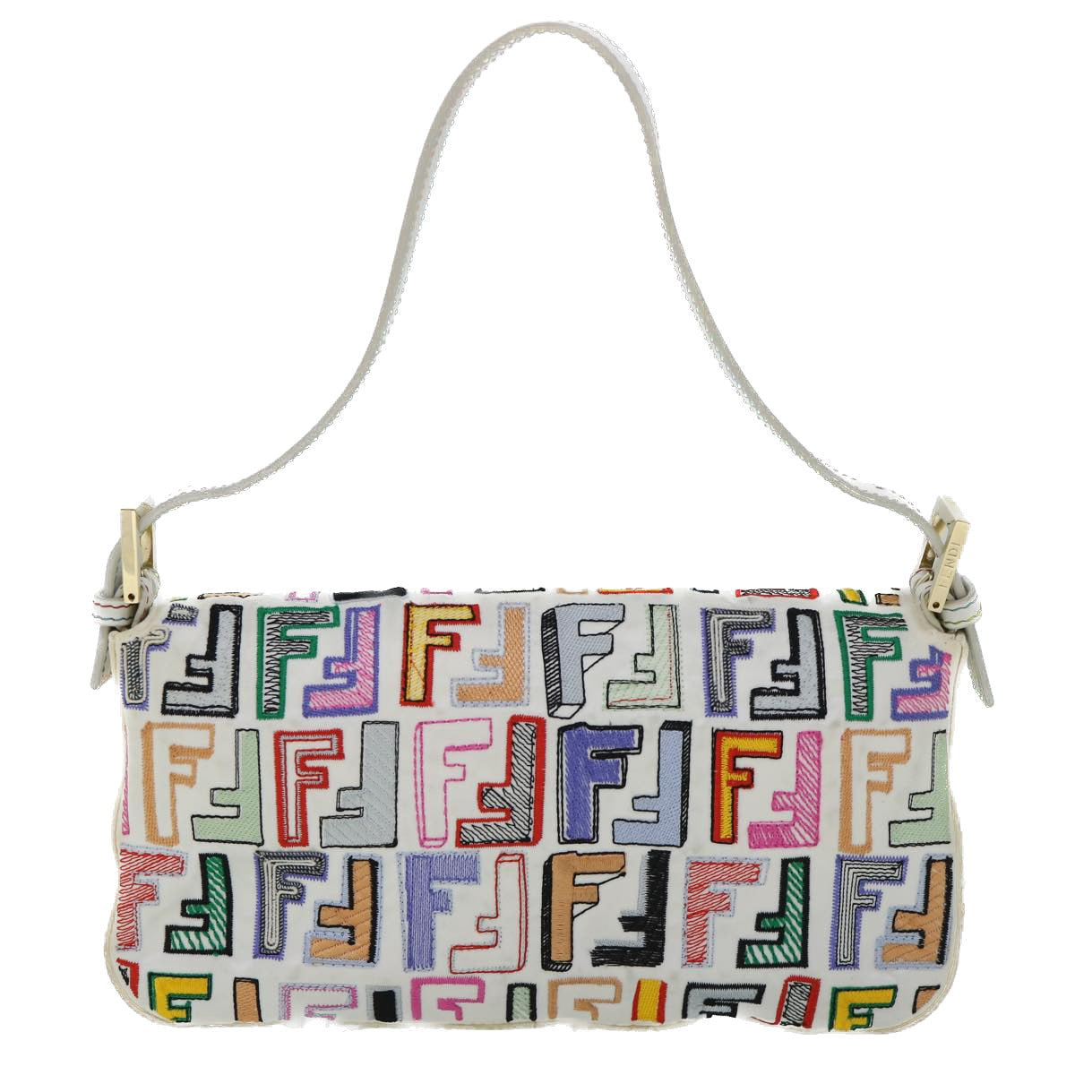 FENDI Zucca Canvas Embroidery Mamma Baguette Bag 2way Multicolor yk8631A