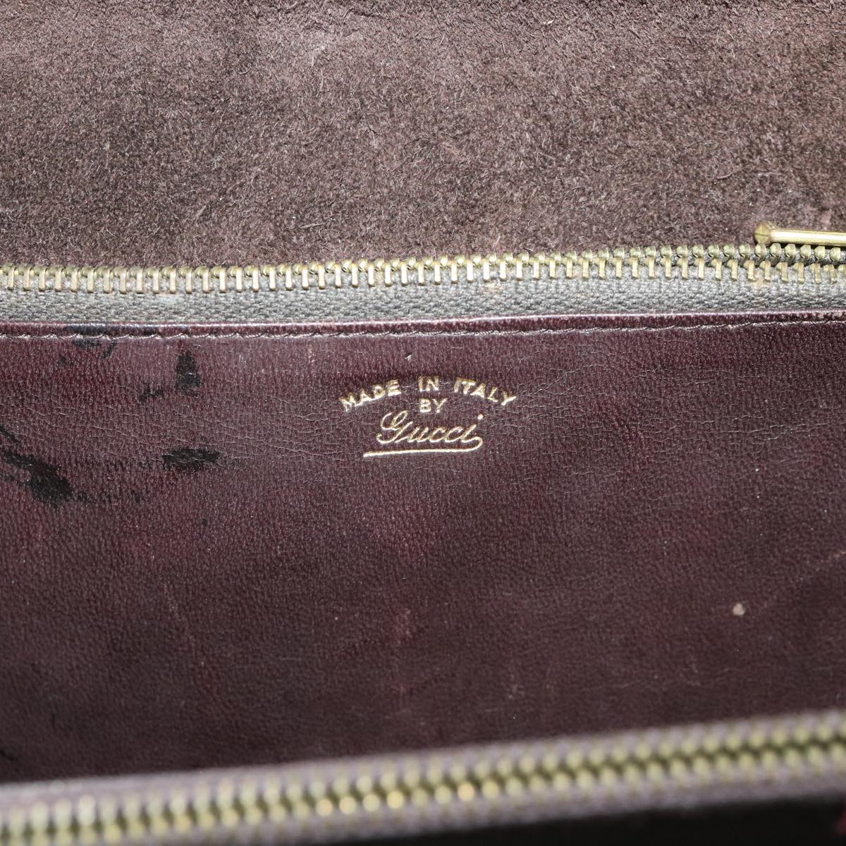 GUCCI Turn Lock Shoulder Bag Suede Brown yk8638