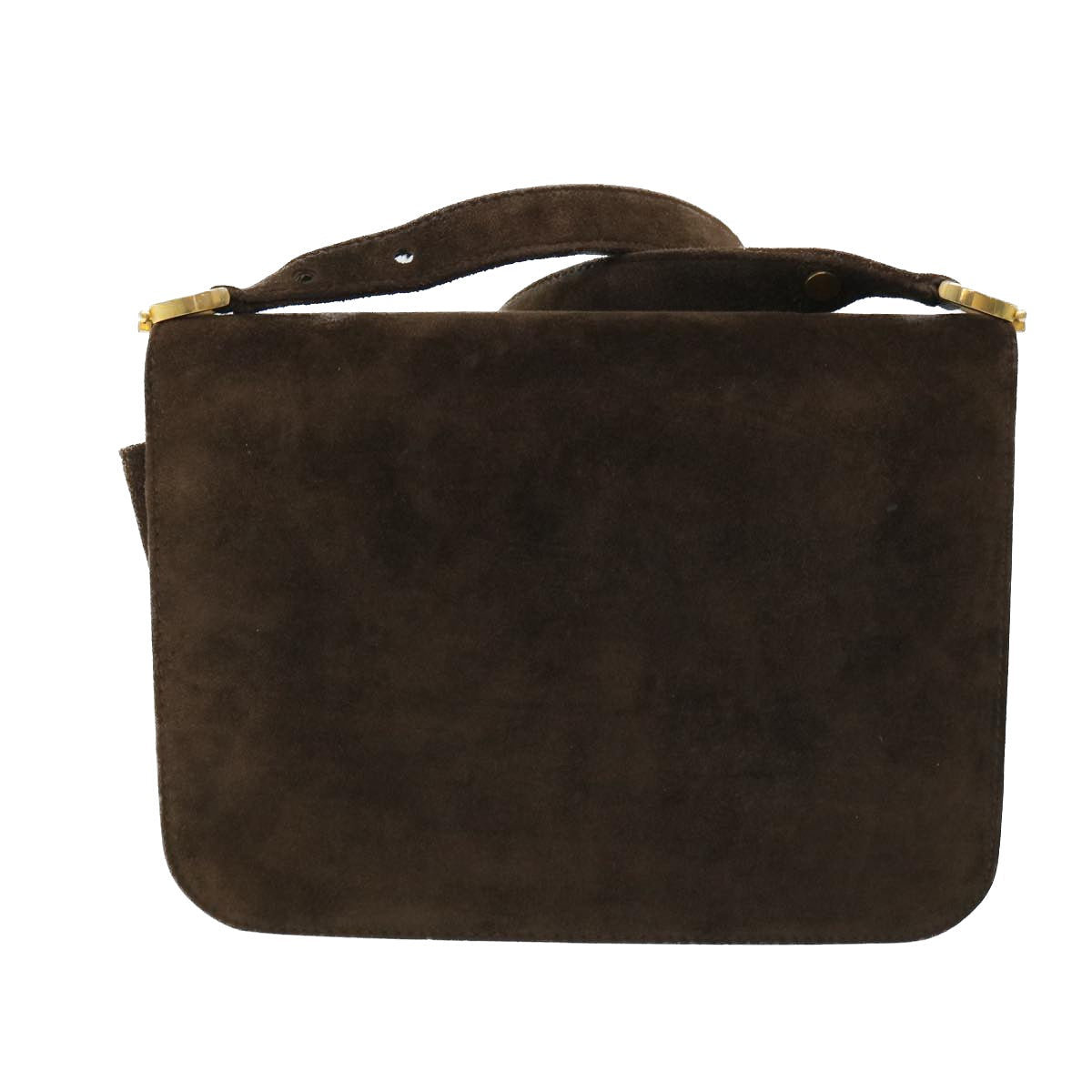 GUCCI Turn Lock Shoulder Bag Suede Brown yk8638