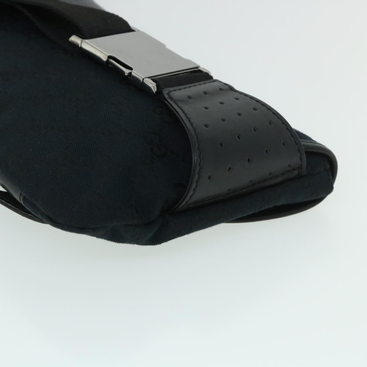 GUCCI GG Canvas Body Bag Leather Black 145851 yk8669