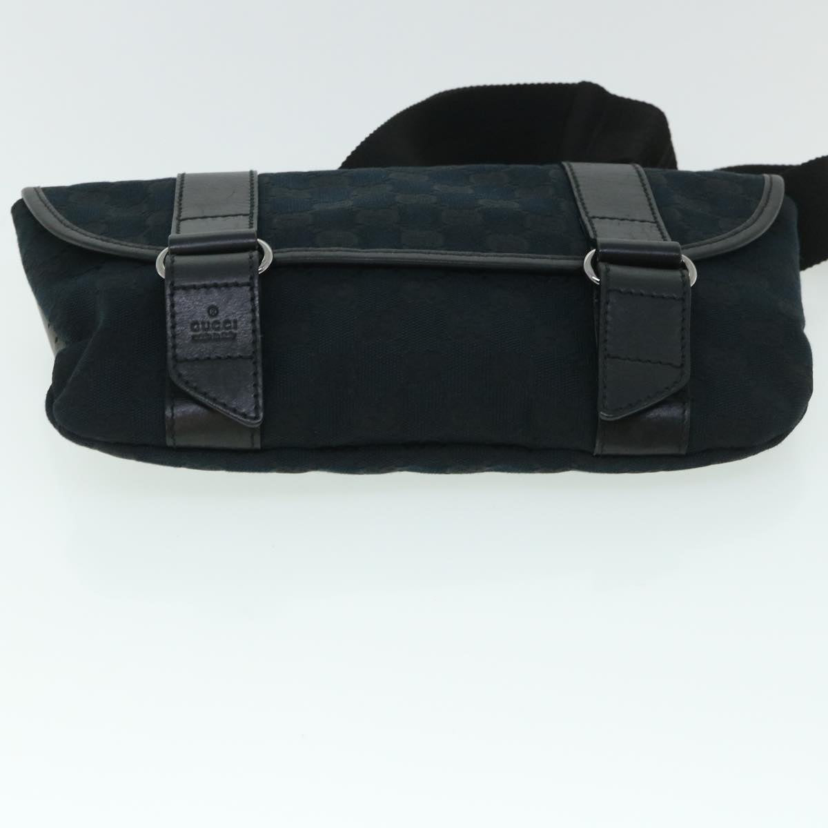 GUCCI GG Canvas Body Bag Leather Black 145851 yk8669