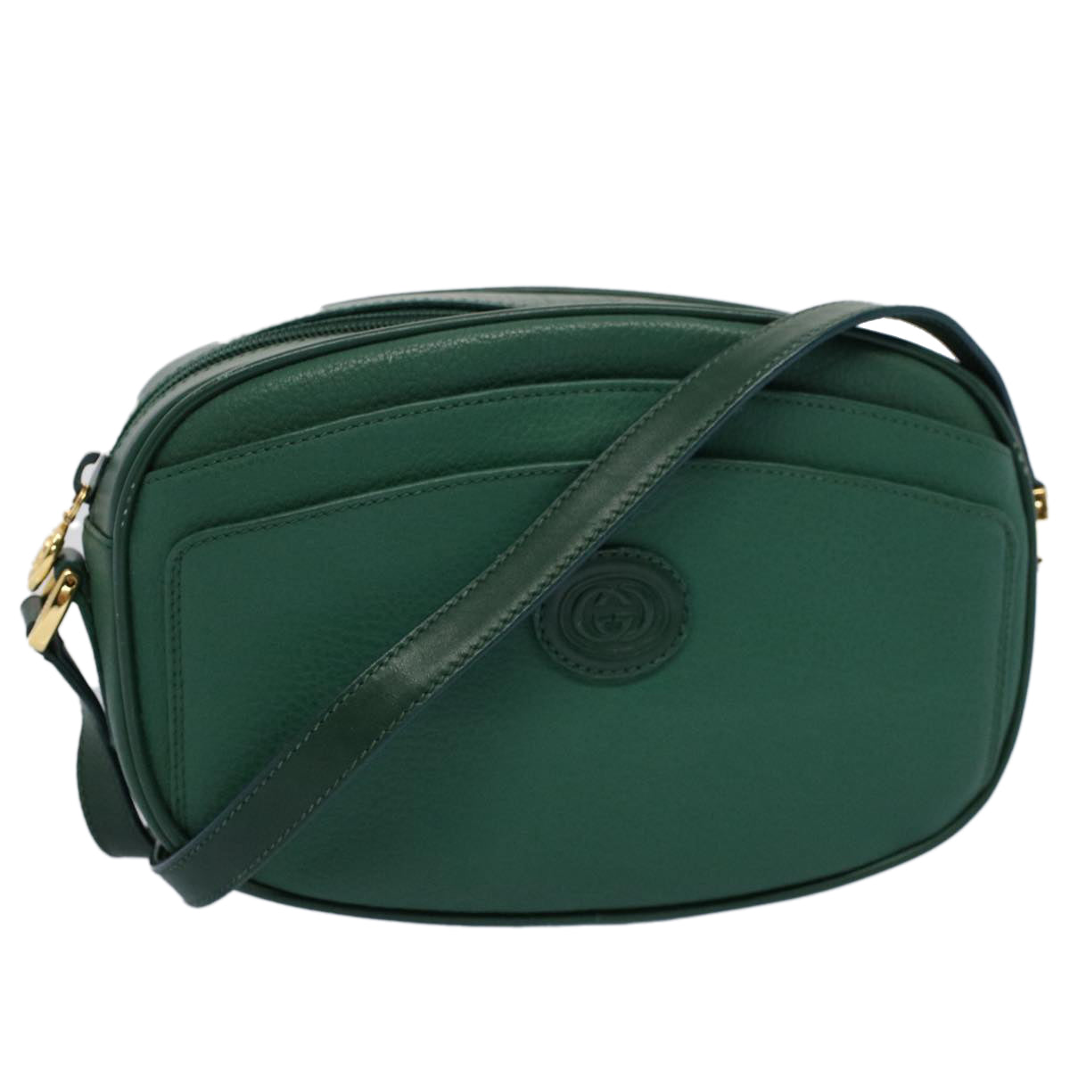 GUCCI Shoulder Bag Leather Green 007 113 0115 yk8692