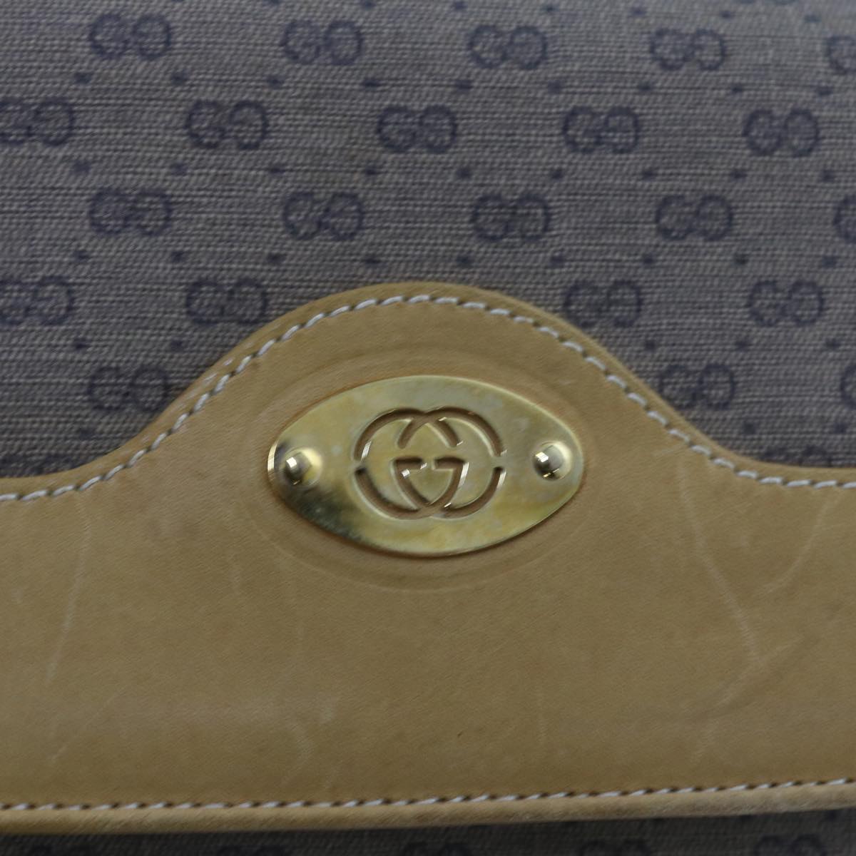 GUCCI Micro GG Canvas Shoulder Bag PVC Leather Beige 004 106 0024 yk8694