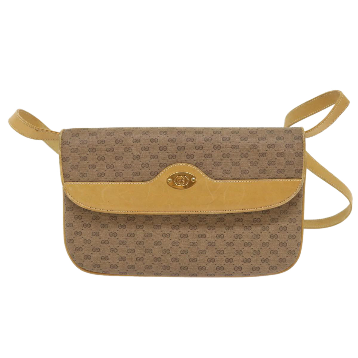 GUCCI Micro GG Canvas Shoulder Bag PVC Leather Beige 004 106 0024 yk8694