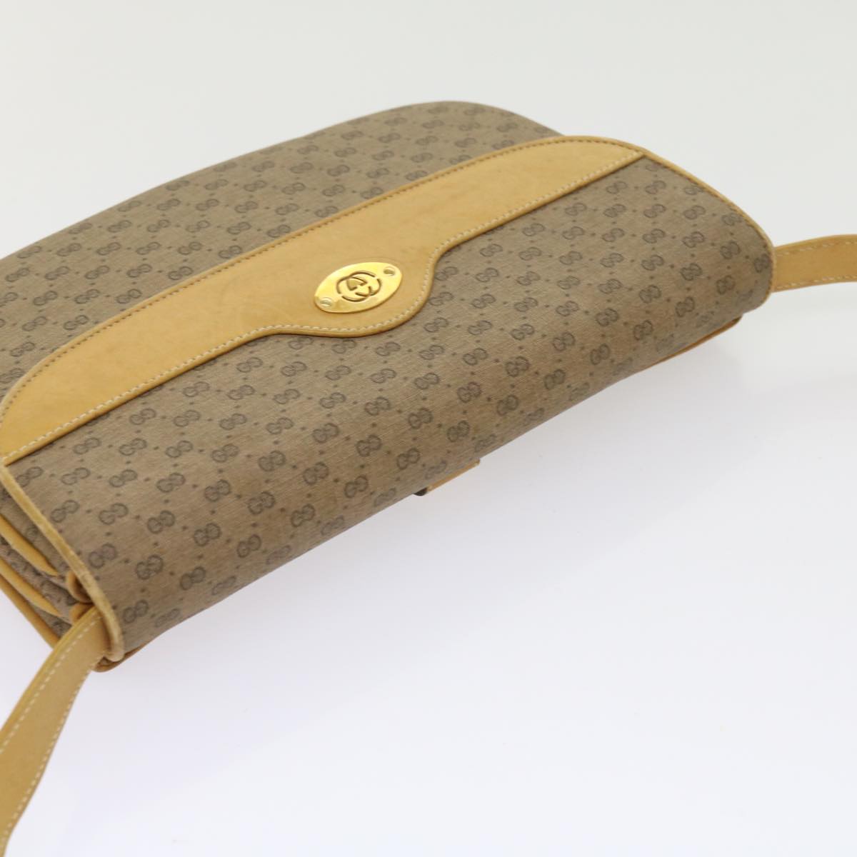 GUCCI Micro GG Canvas Shoulder Bag PVC Leather Beige 004 106 0024 yk8694
