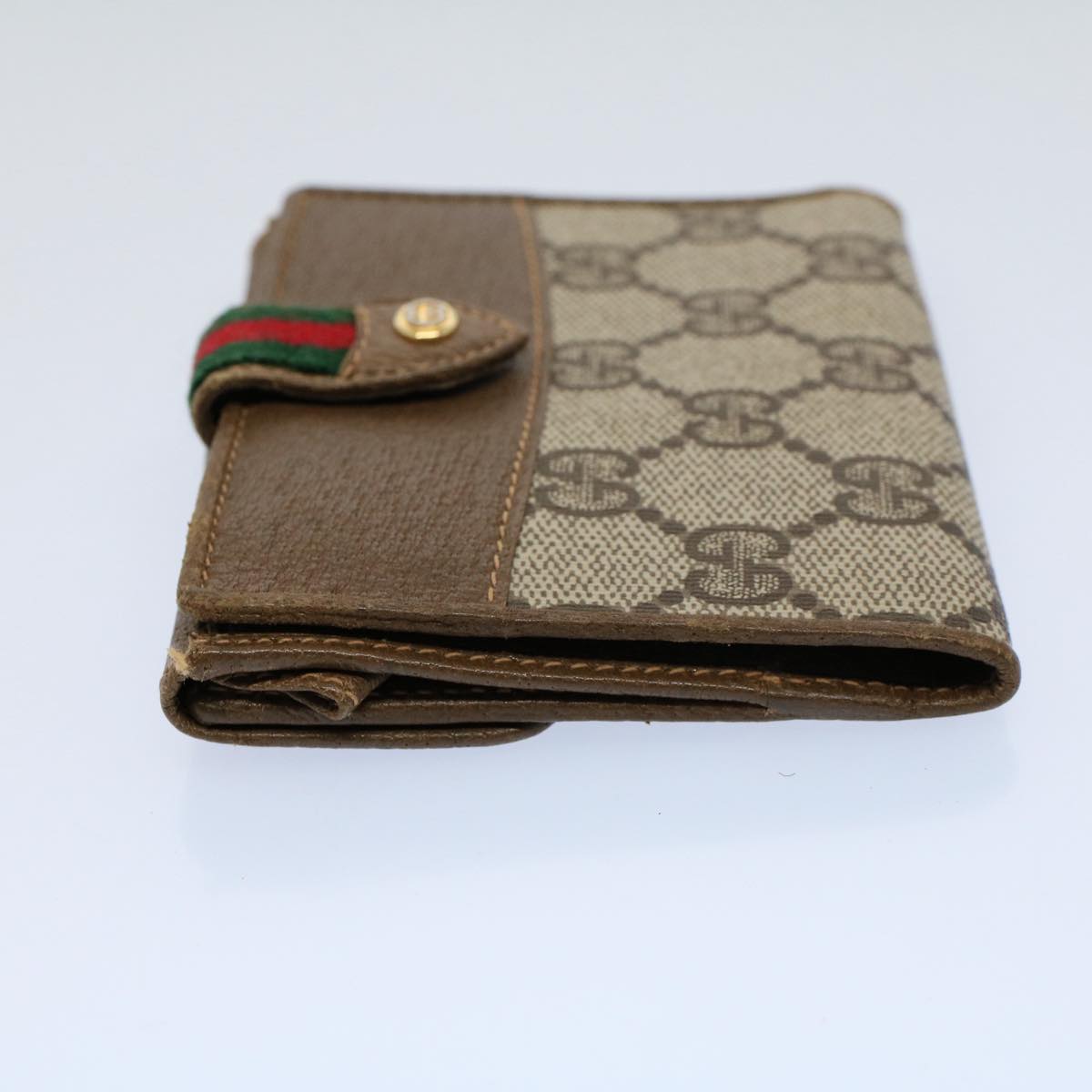 GUCCI GG Canvas Wallet PVC Leather Beige yk8700