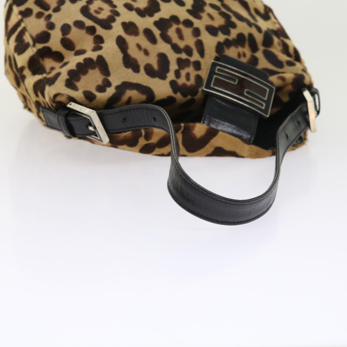 FENDI Leopard Mamma Baguette Shoulder Bag Harako leather Brown yk8707