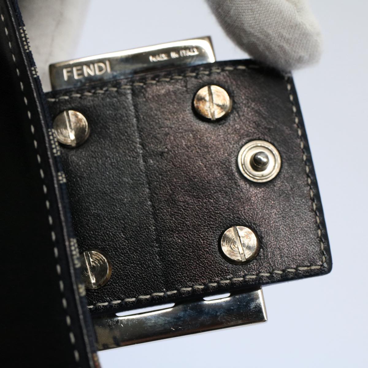 FENDI Zucchino Canvas Wallet Navy yk8715