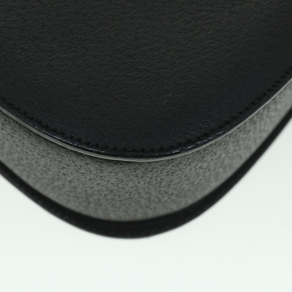 GUCCI Bamboo Hand Bag Leather Black 000 2113 0633 yk8763