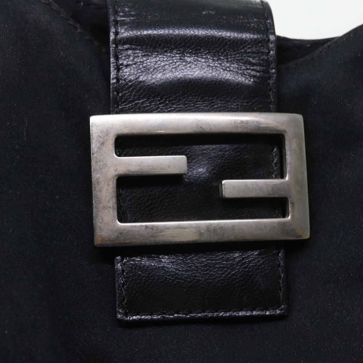 FENDI Mamma Baguette Shoulder Bag Nylon Black yk8798