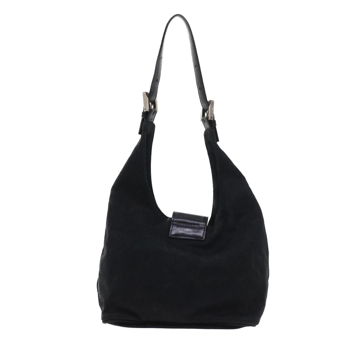 FENDI Mamma Baguette Shoulder Bag Nylon Black yk8798