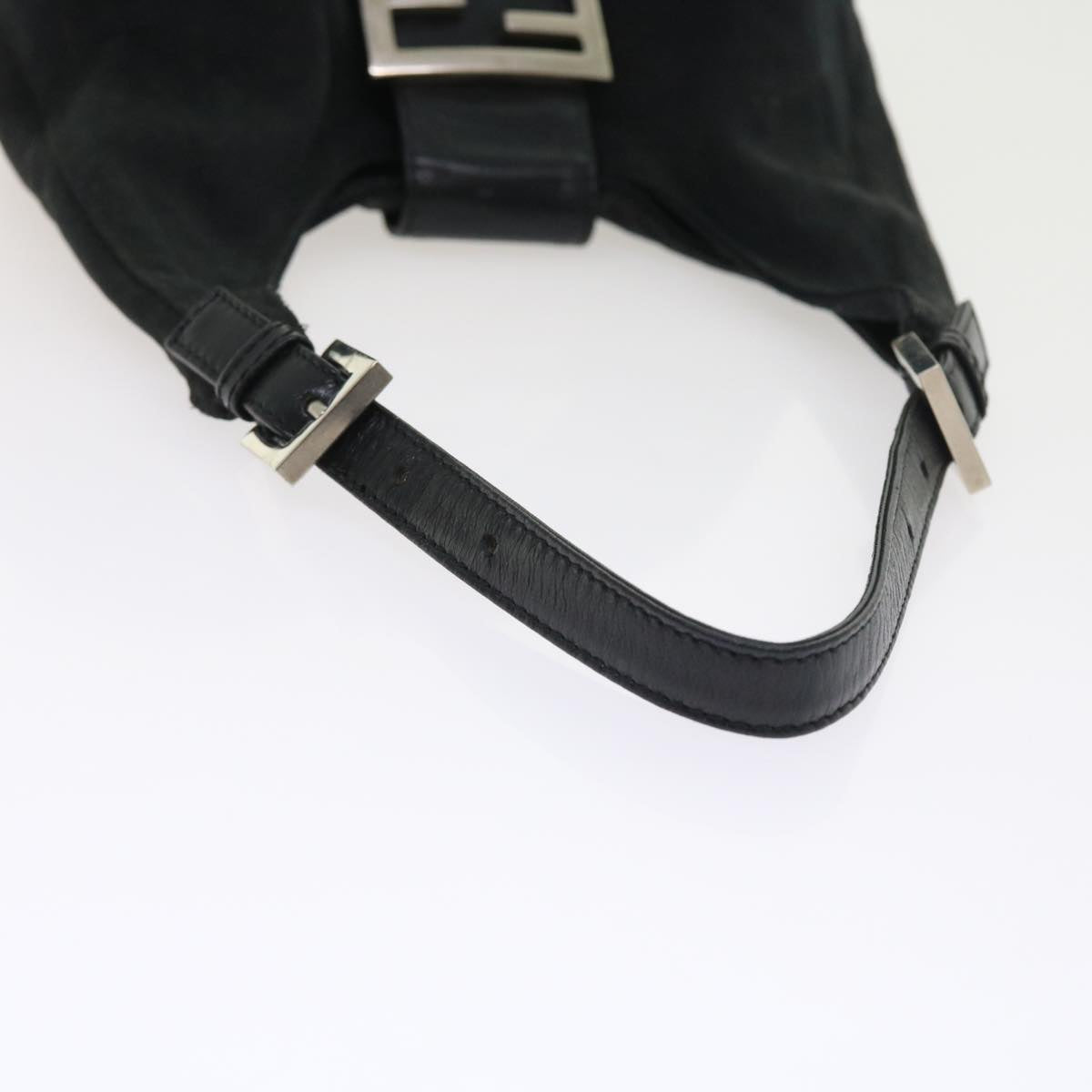 FENDI Mamma Baguette Shoulder Bag Nylon Black yk8798