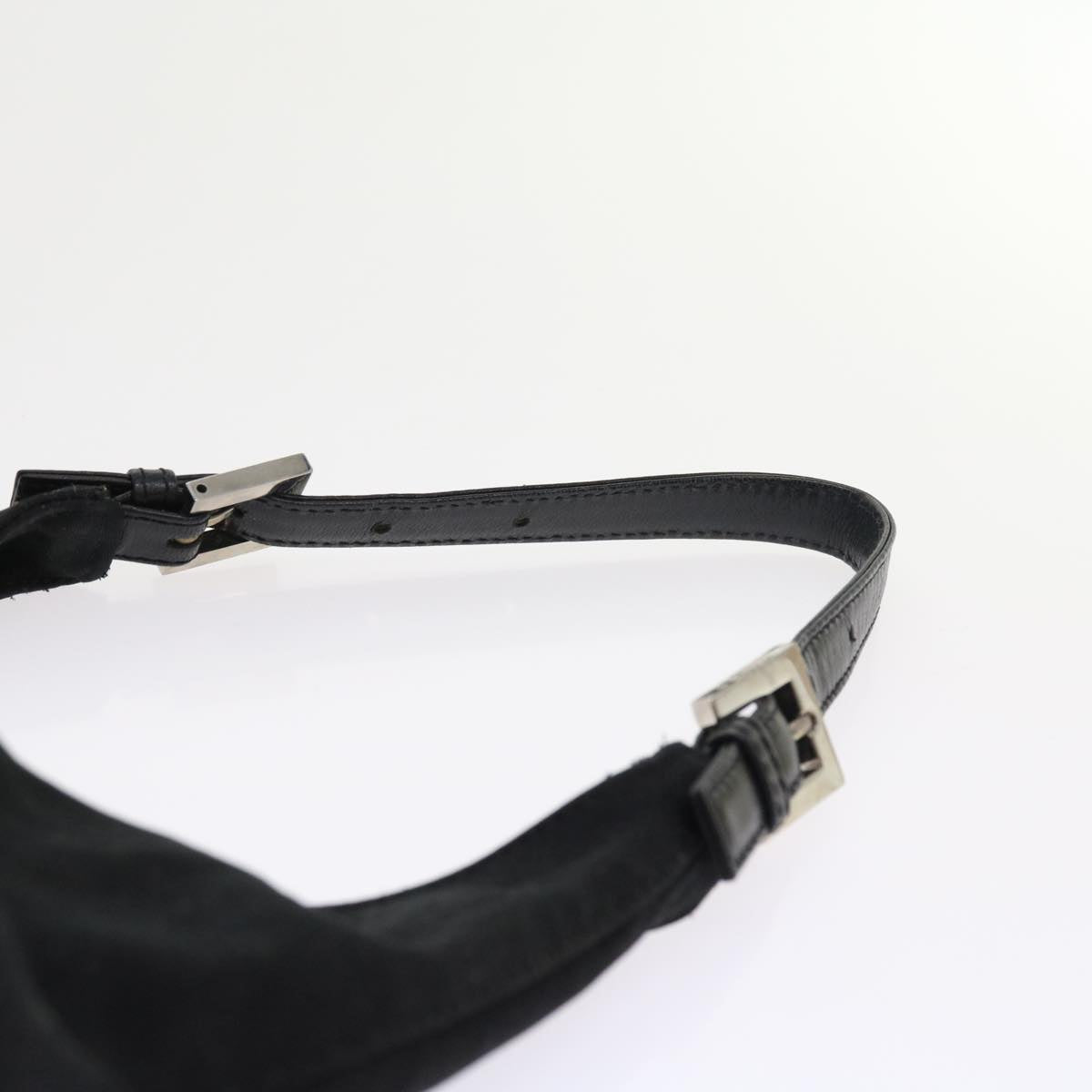 FENDI Mamma Baguette Shoulder Bag Nylon Black yk8798