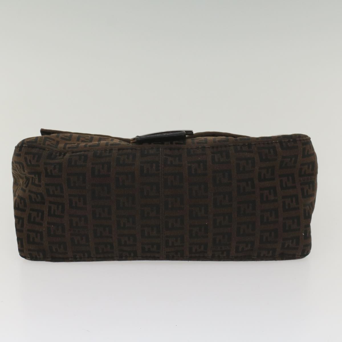 FENDI Zucchino Canvas Mamma Baguette Shoulder Bag Brown yk8935