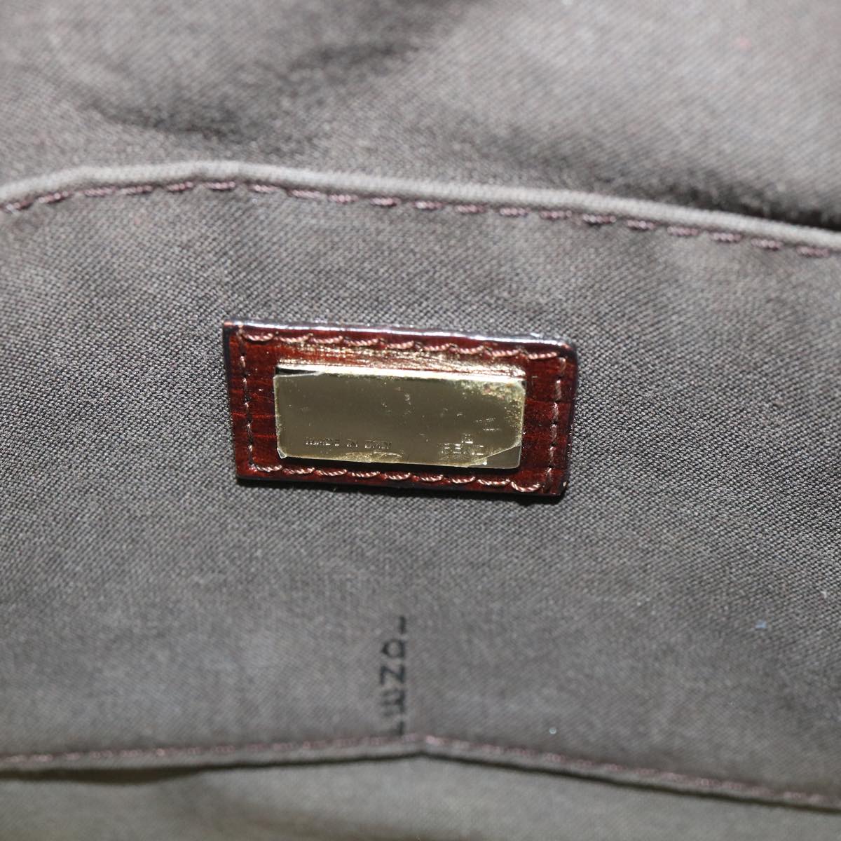 FENDI Zucchino Canvas Boston Bag Leather Beige yk8979
