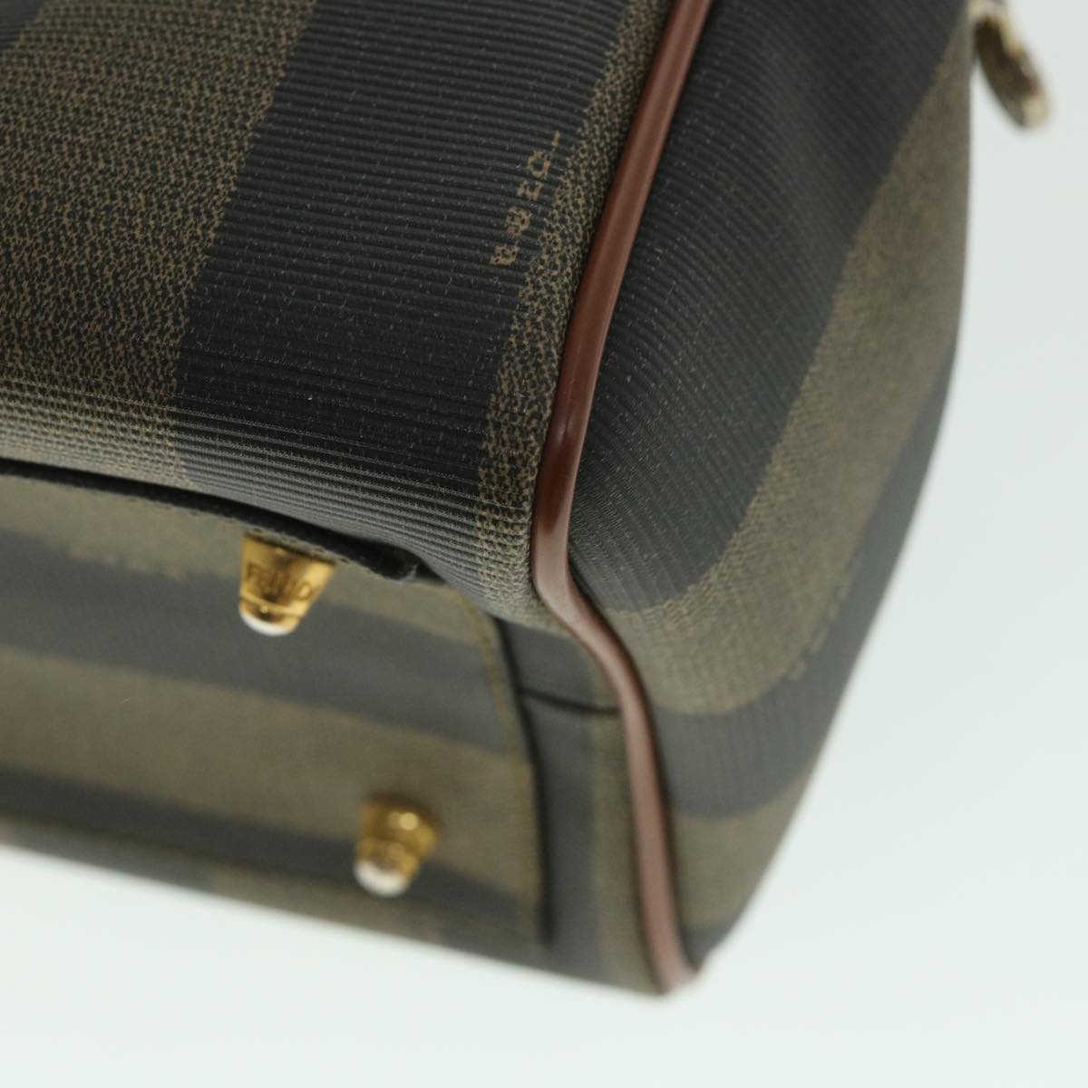 FENDI Pecan Canvas Hand Bag 2way Black Brown yk8994