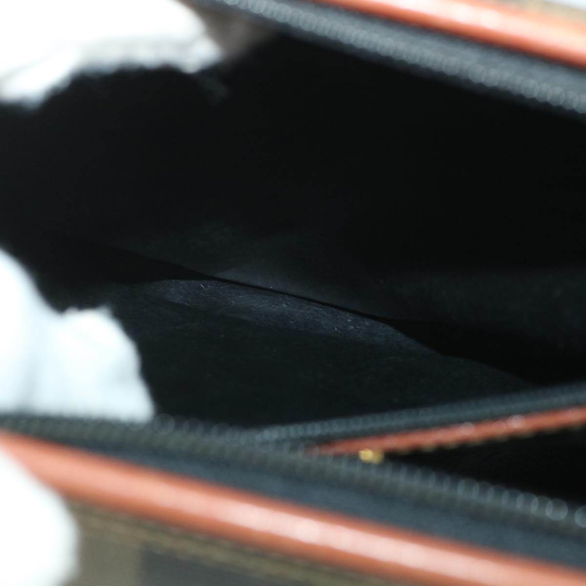 FENDI Pecan Canvas Hand Bag 2way Black Brown yk8994