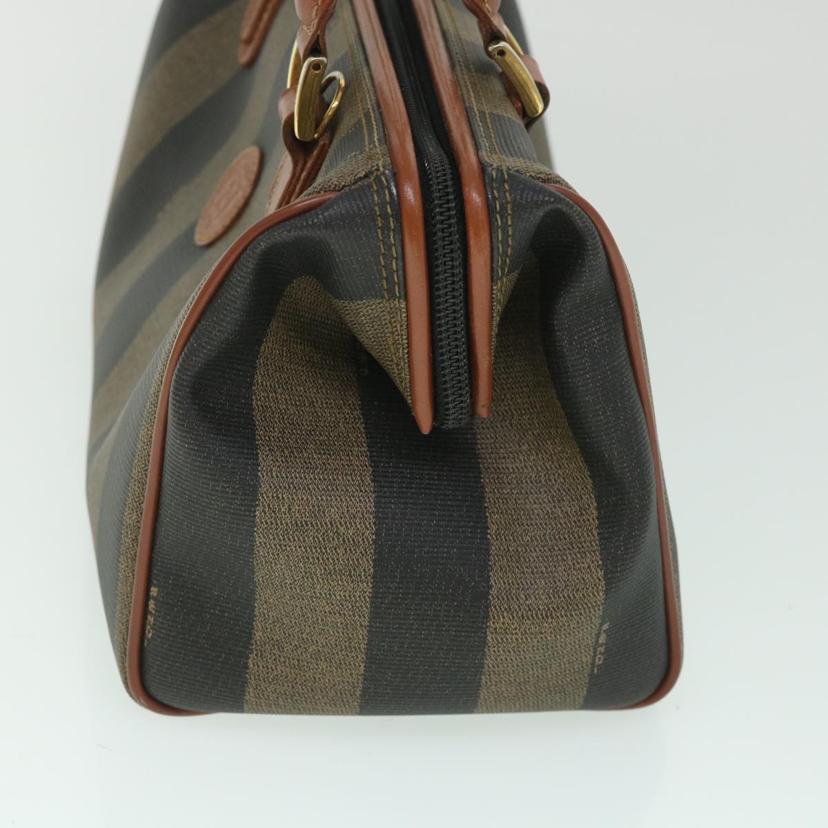 FENDI Pecan Canvas Hand Bag 2way Black Brown yk8994