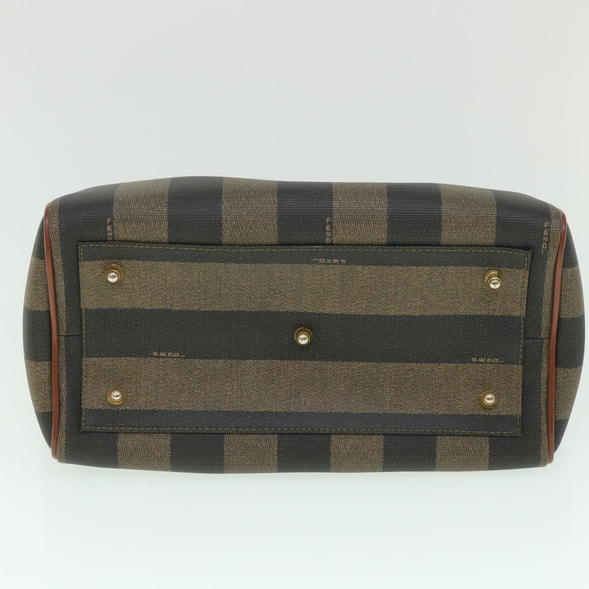 FENDI Pecan Canvas Hand Bag 2way Black Brown yk8994