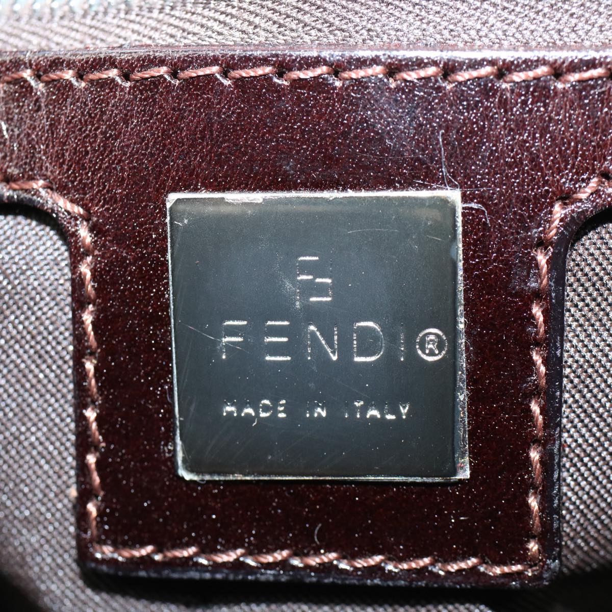 FENDI Zucca Canvas Boston Bag Leather Black Brown 2119 16327 089 yk9006