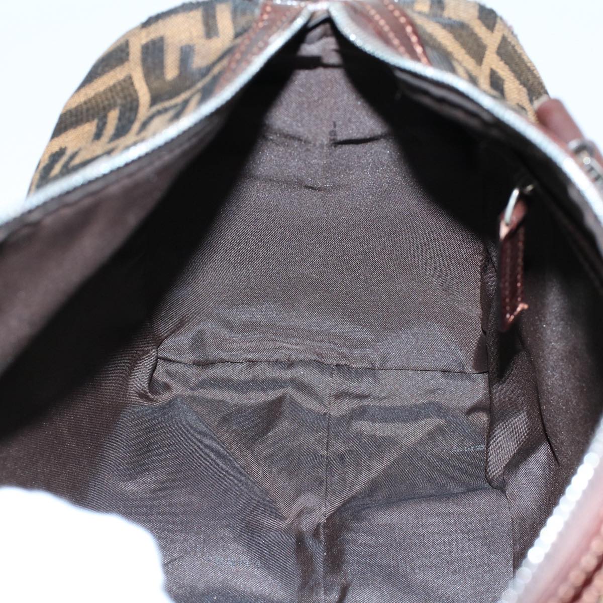FENDI Zucca Canvas Boston Bag Leather Black Brown 2119 16327 089 yk9006