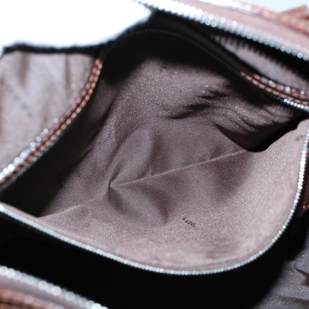 FENDI Zucca Canvas Boston Bag Leather Black Brown 2119 16327 089 yk9006