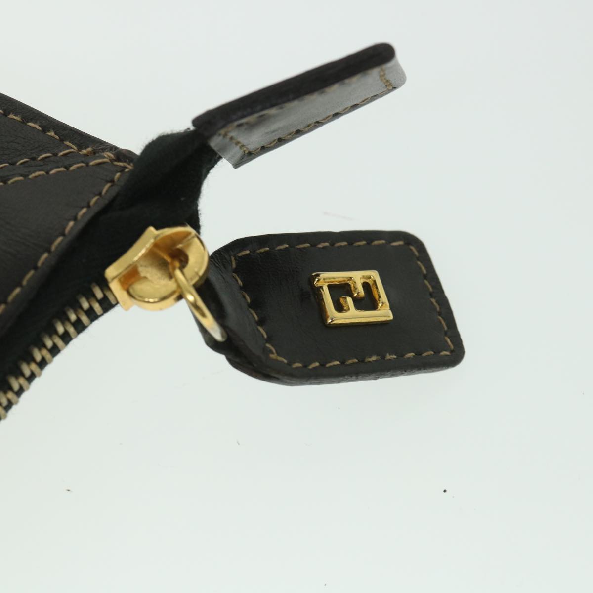 FENDI Zucca Canvas Clutch Bag Black Brown yk9025