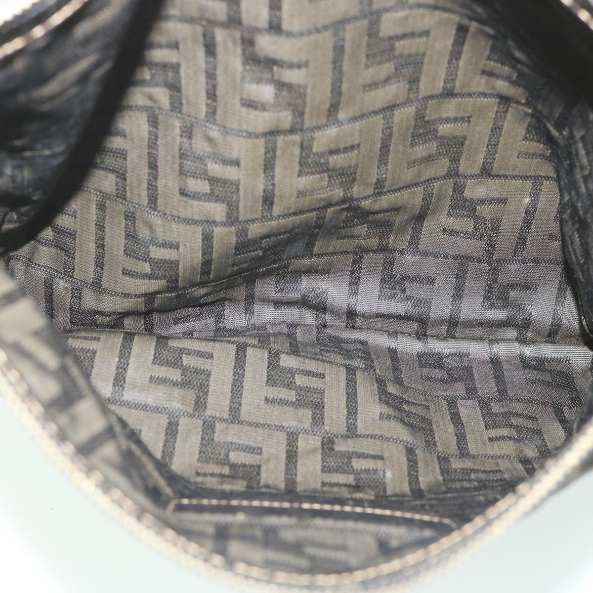 FENDI Zucca Canvas Clutch Bag Black Brown yk9025