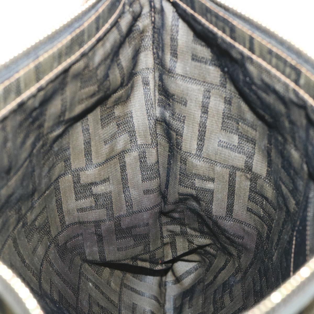 FENDI Zucca Canvas Clutch Bag Black Brown yk9025