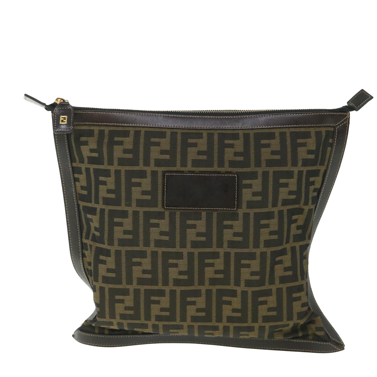 FENDI Zucca Canvas Clutch Bag Black Brown yk9025