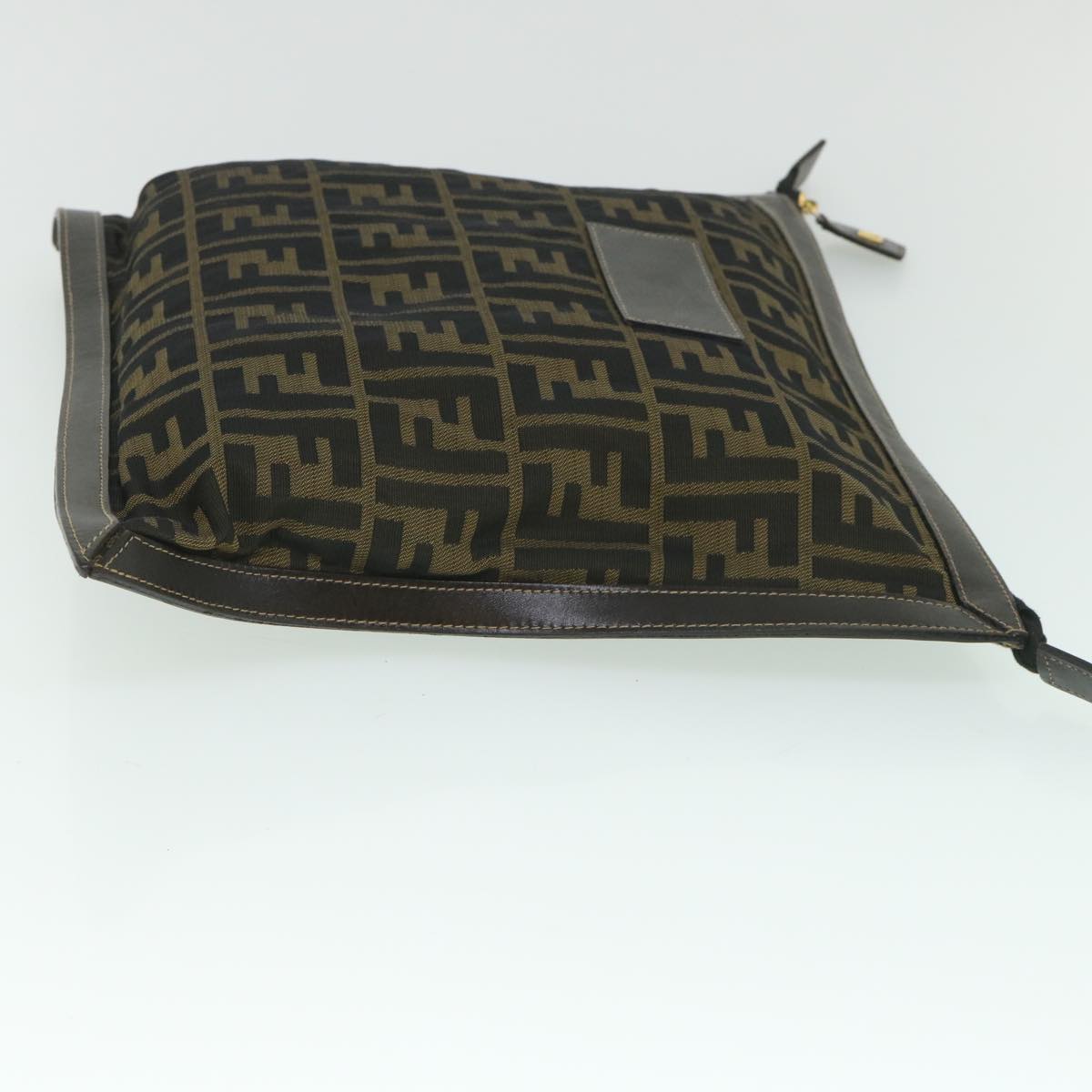 FENDI Zucca Canvas Clutch Bag Black Brown yk9025