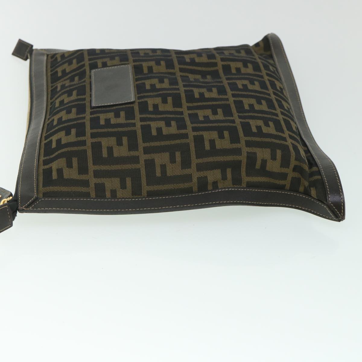 FENDI Zucca Canvas Clutch Bag Black Brown yk9025