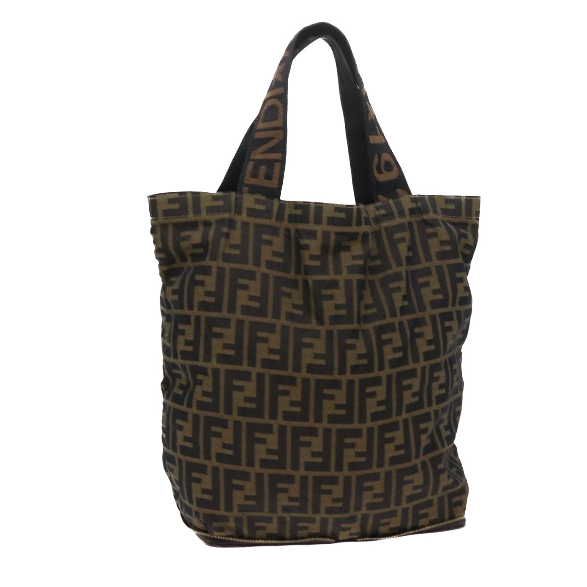 FENDI Zucca Canvas Tote Bag Black Brown yk9026