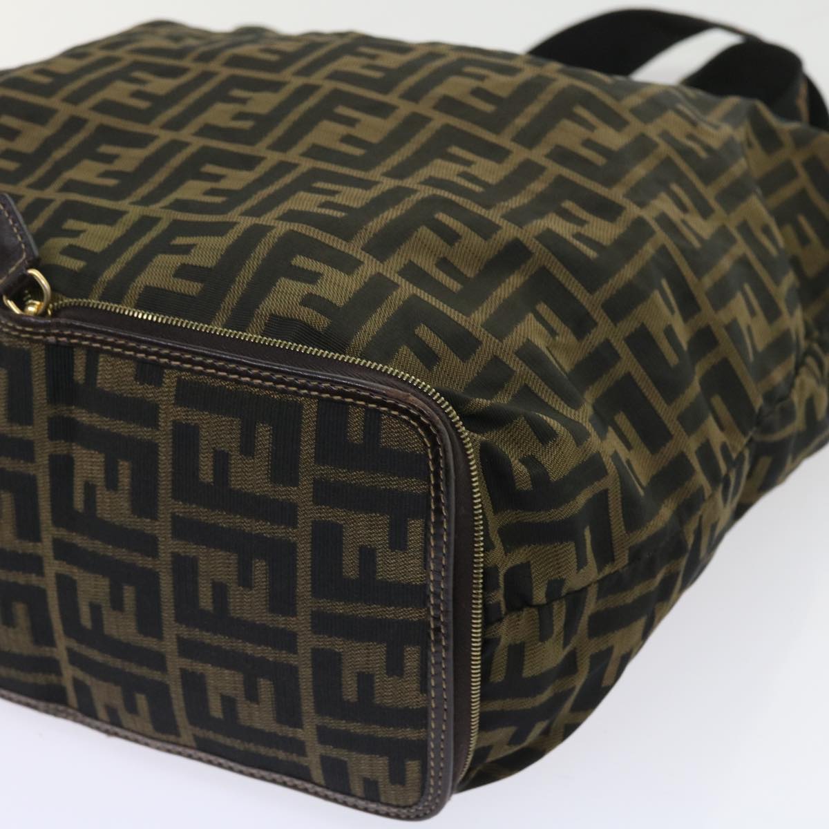 FENDI Zucca Canvas Tote Bag Black Brown yk9026