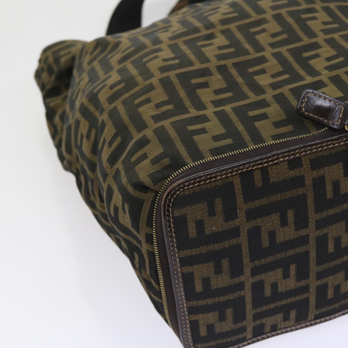 FENDI Zucca Canvas Tote Bag Black Brown yk9026