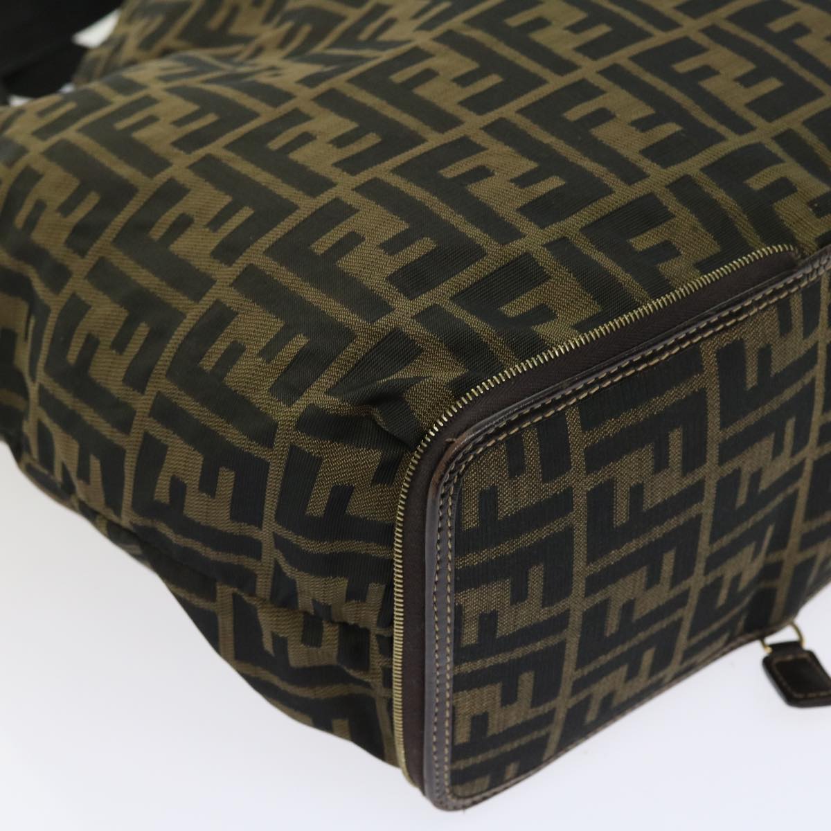 FENDI Zucca Canvas Tote Bag Black Brown yk9026