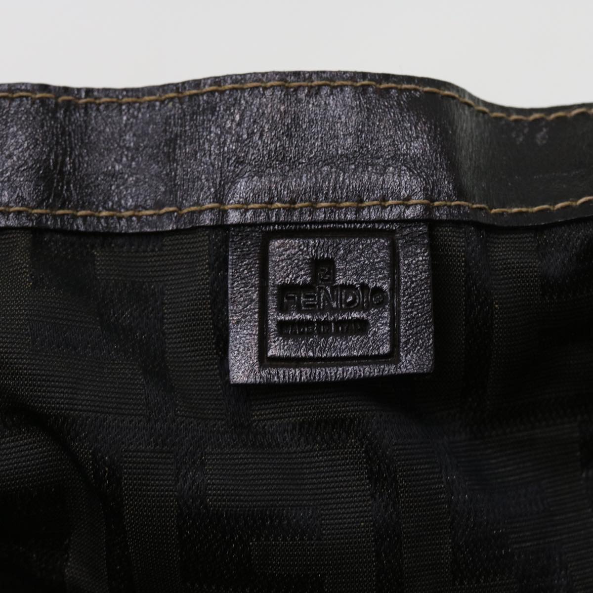 FENDI Zucca Canvas Tote Bag Black Brown yk9026