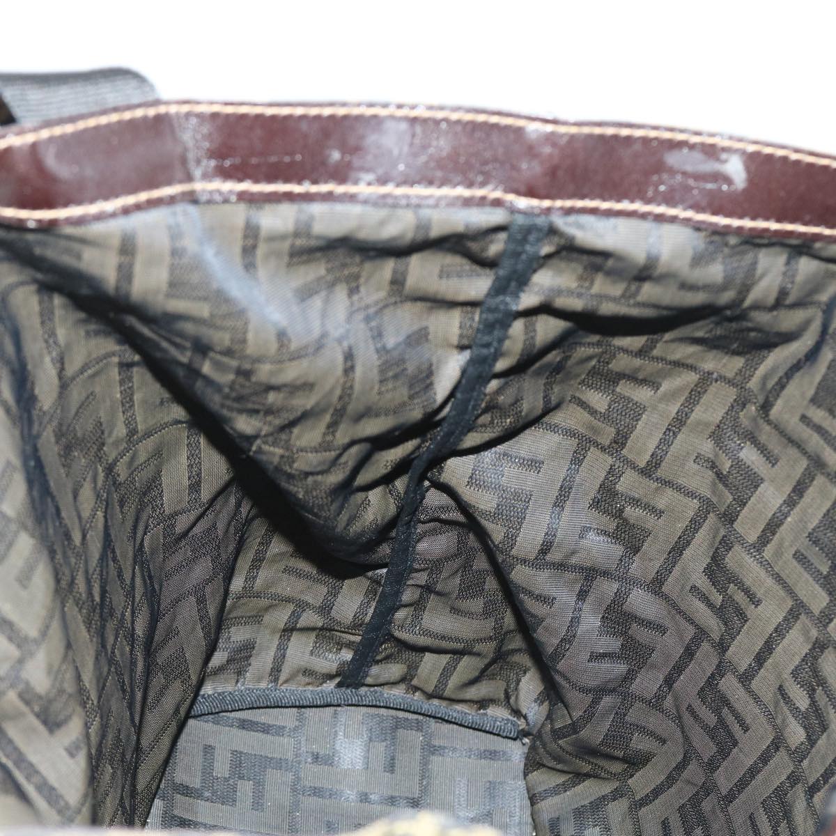 FENDI Zucca Canvas Tote Bag Black Brown yk9026